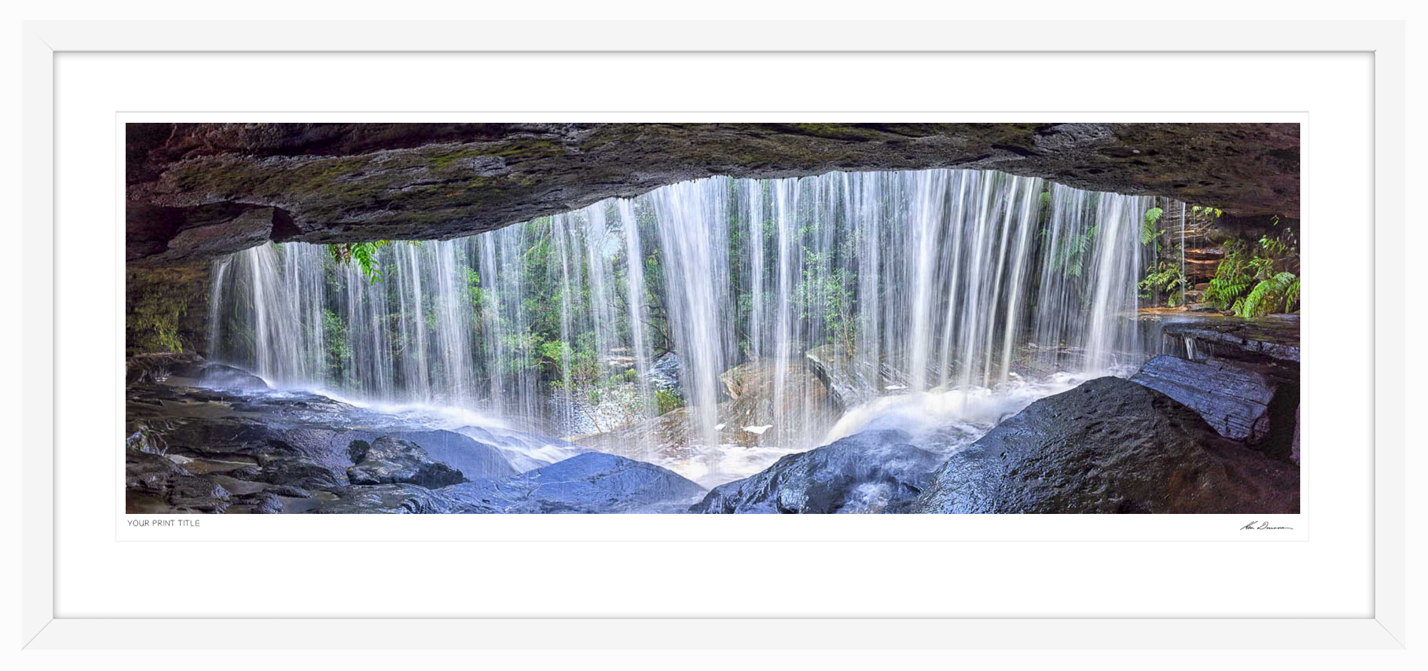 75inch Limited Edition The Veil, Somersby. Framed Dimensions 950mm (h) x 2205mm (w). Registration number 14/300.