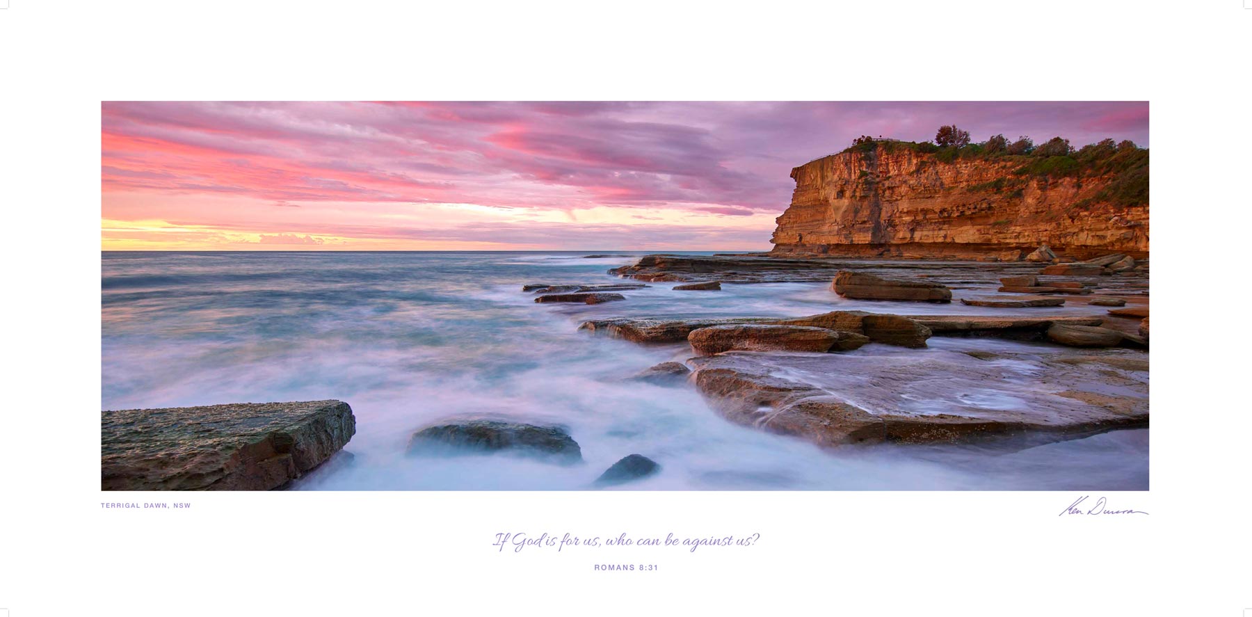 POSTER OF PURPOSE - TERRIGAL DAWN - Scripture
